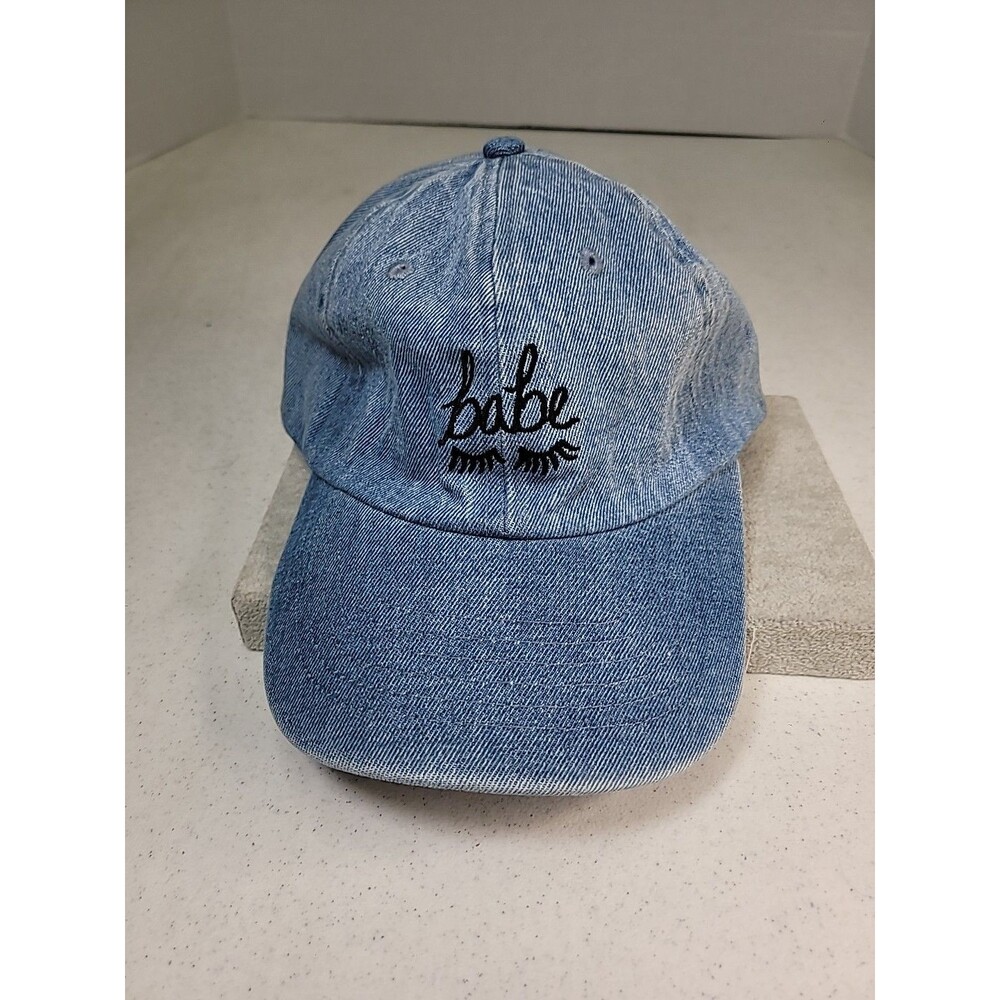 Women's Adjustable Strapback NewHattan Blue Denim Cotton Babe Baseball Cap